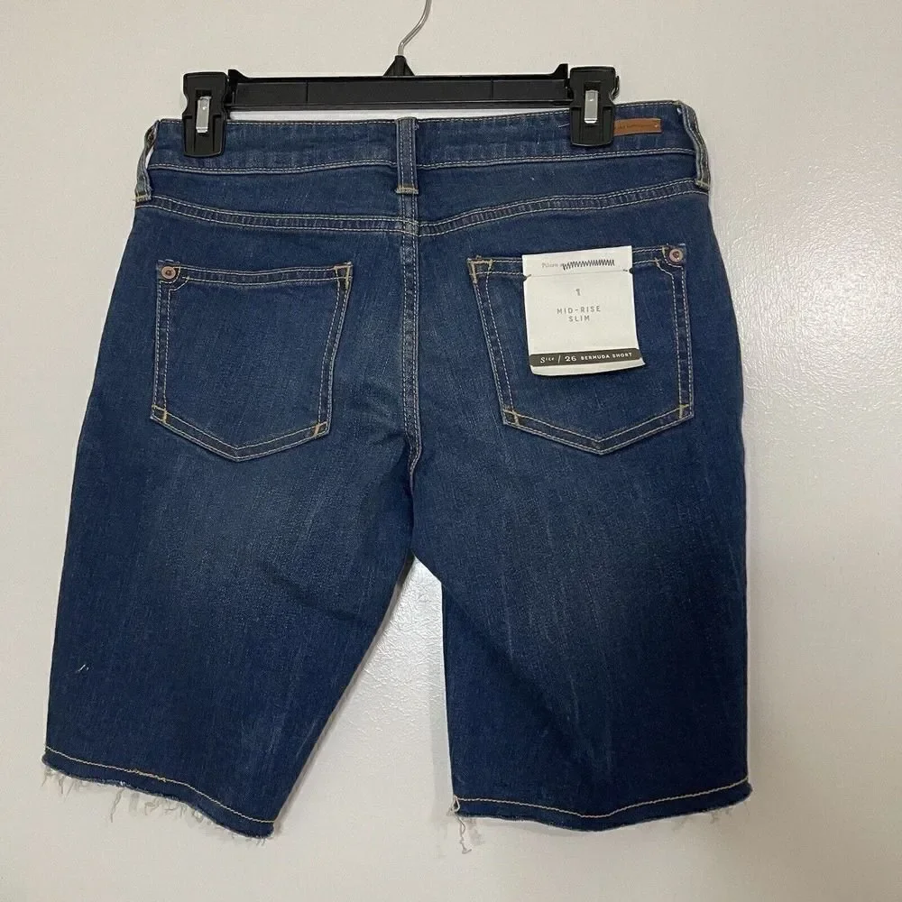 NEW! Pilco and the Letterpress bermuda shorts mid rise slim denim shorts size 26 - Picture 4 of 4